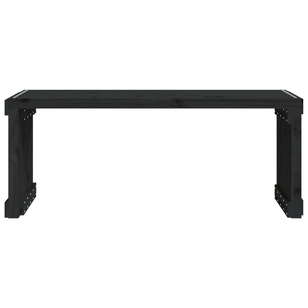 Garden Bench Extendable Black 212.5x40.5x45 cm Solid Wood Pine 832527