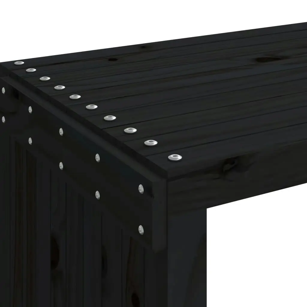 Garden Bench Extendable Black 212.5x40.5x45 cm Solid Wood Pine 832527