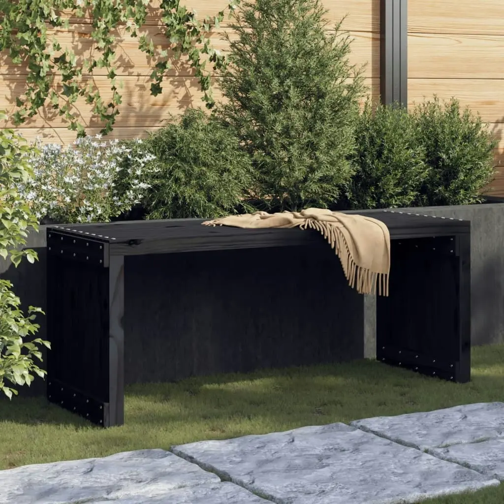 Garden Bench Extendable Black 212.5x40.5x45 cm Solid Wood Pine 832527