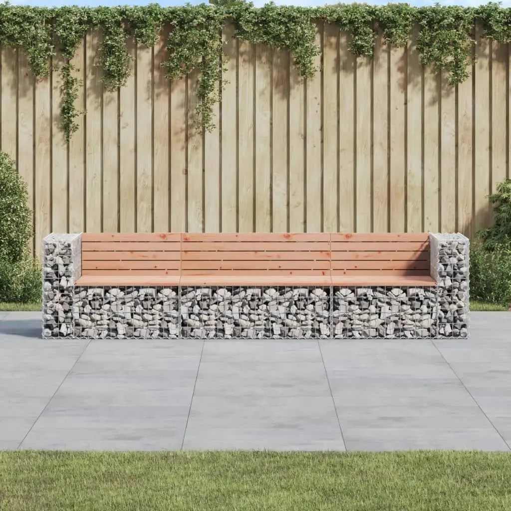 Garden Bench Gabion Design 287x71x65.5 cm Solid Wood Douglas 3196252