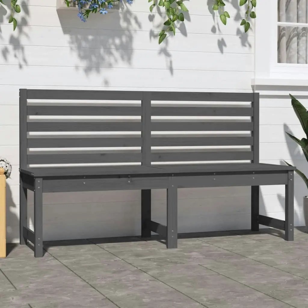 Garden Bench Grey 157.5 cm Solid Wood Pine 824041