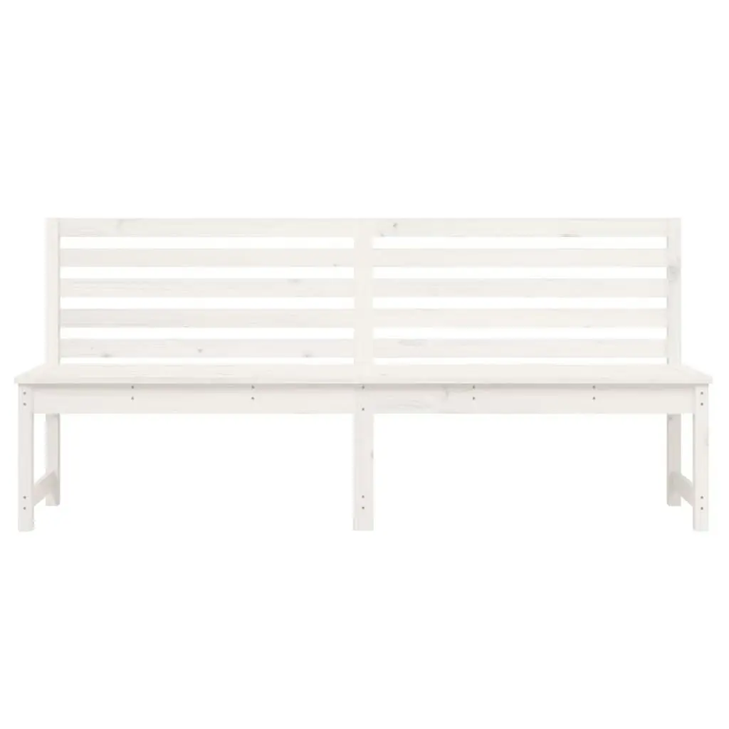 Garden Bench White 201.5 cm Solid Wood Pine 824047