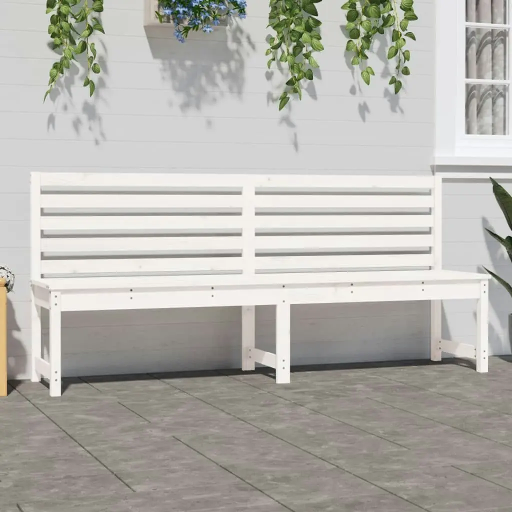 Garden Bench White 201.5 cm Solid Wood Pine 824047