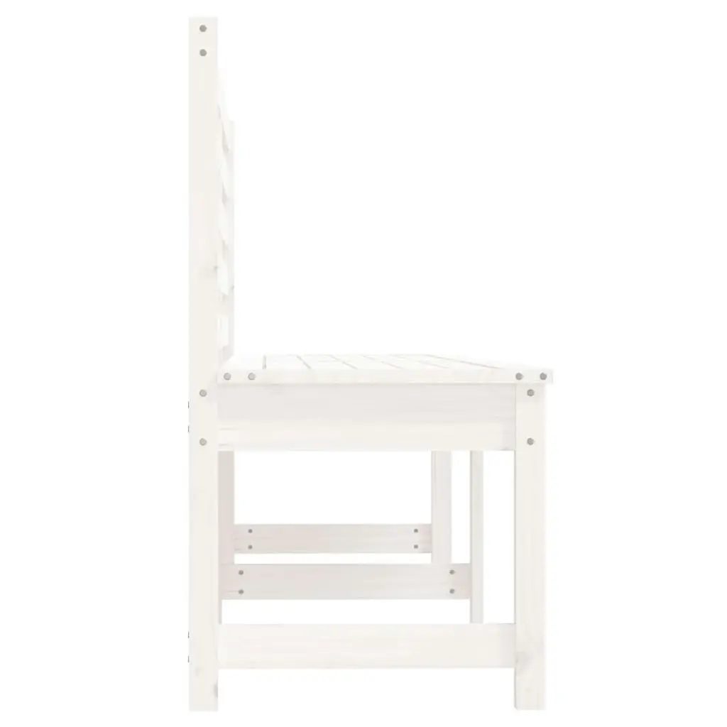 Garden Bench White 201.5 cm Solid Wood Pine 824047