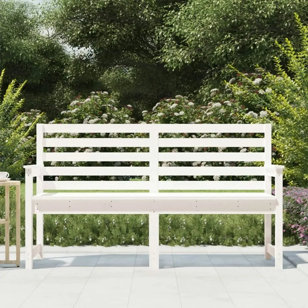 Garden Bench White 159.5x48x91.5 cm Solid Wood Pine 824068