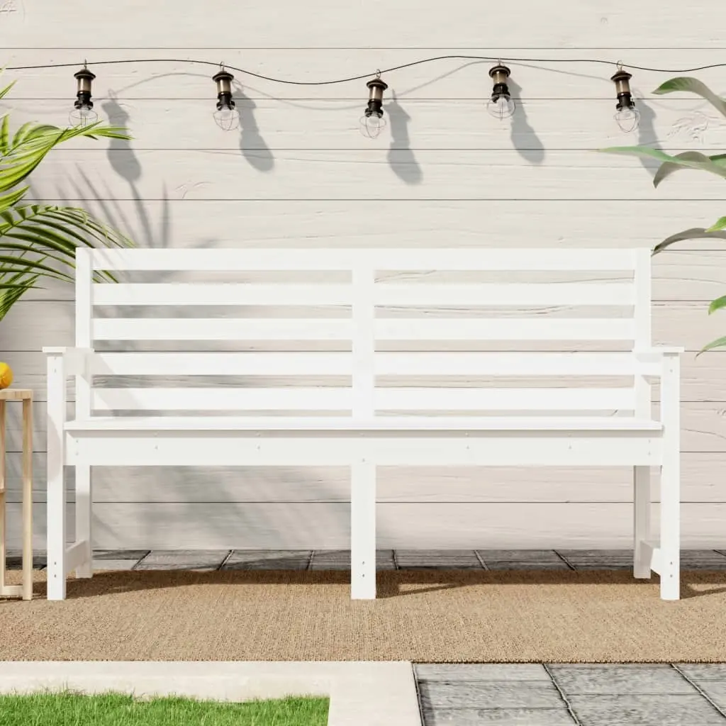 Garden Bench White 159.5x48x91.5 cm Solid Wood Pine 824068