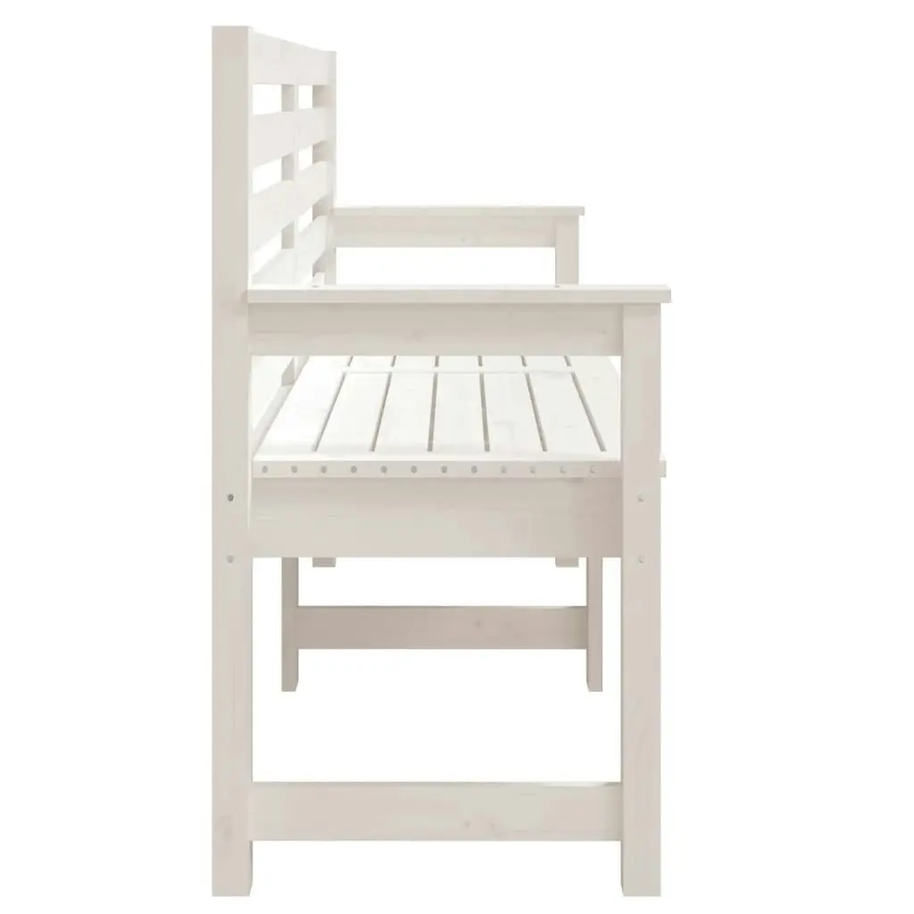 Garden Bench White 159.5x48x91.5 cm Solid Wood Pine 824068