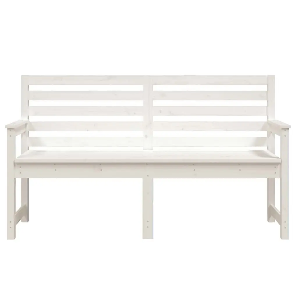 Garden Bench White 159.5x48x91.5 cm Solid Wood Pine 824068