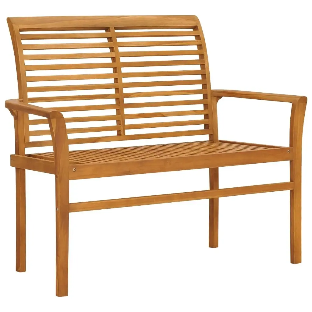 Garden Bench with Beige Cushion 112 cm Solid Teak Wood 3062652