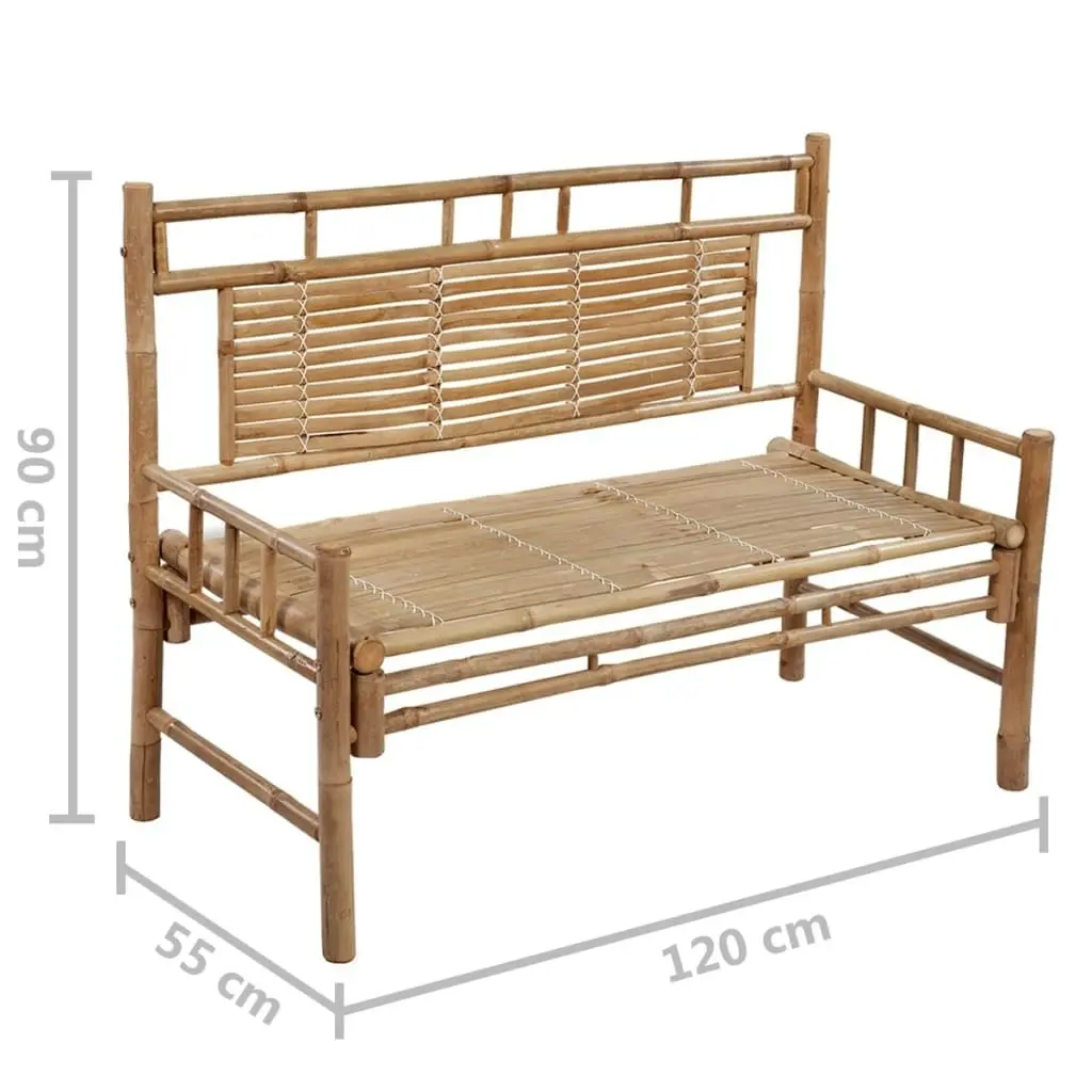 Garden Bench with Cushion 120 cm Bamboo 3063882