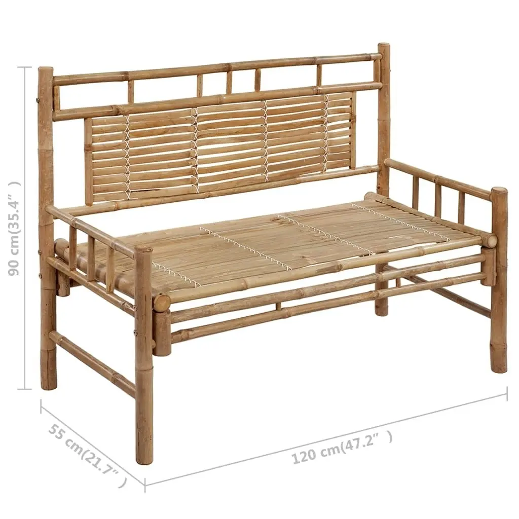 Garden Bench with Cushion 120 cm Bamboo 3063891