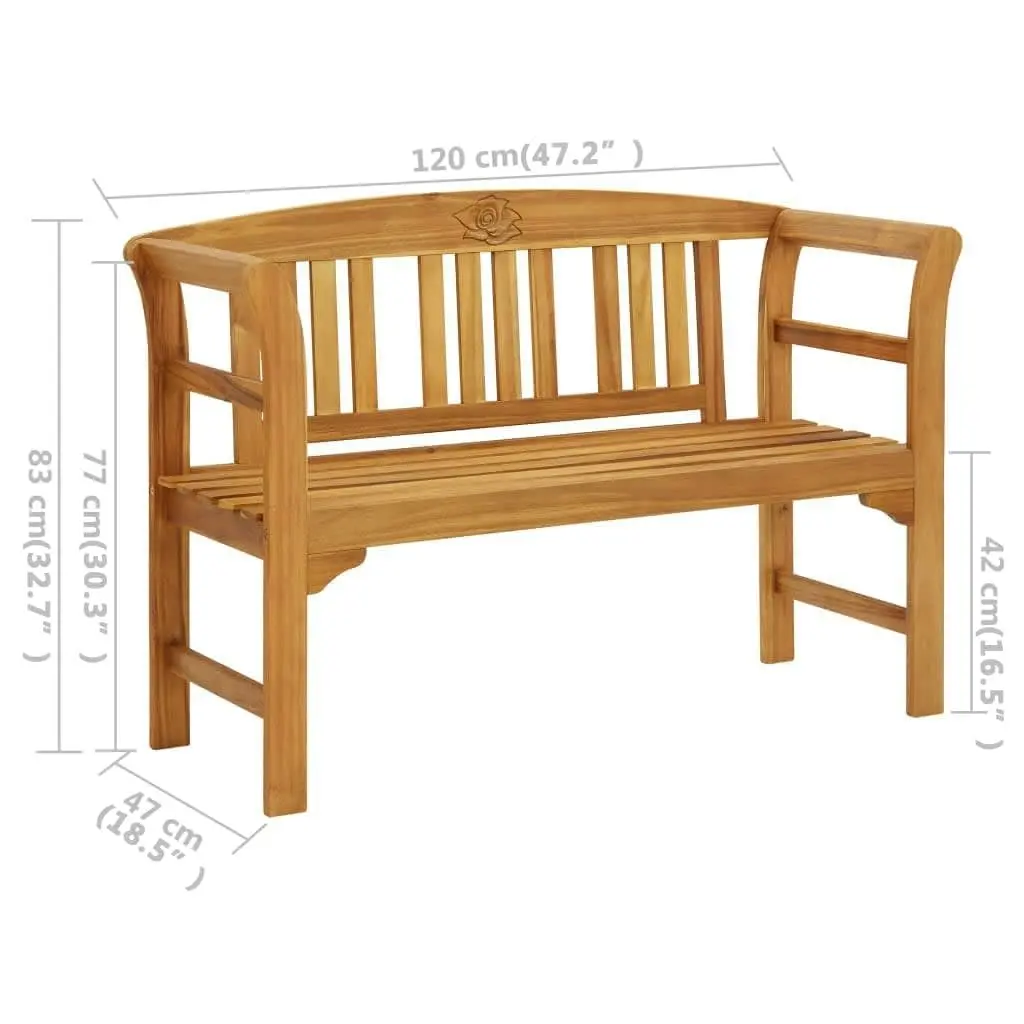 Garden Bench with Cushion 120 cm Solid Acacia Wood 3064311