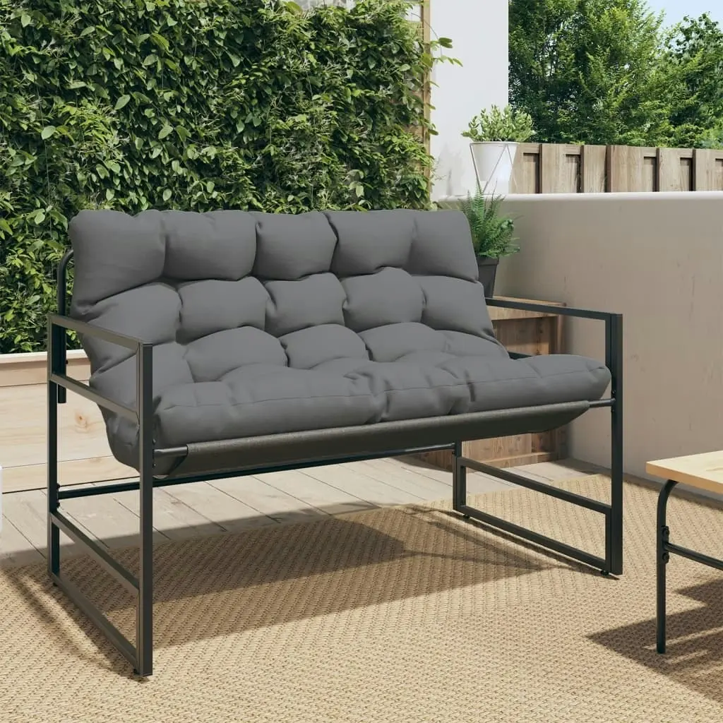 Garden Bench with Cushion Anthracite 113 m Steel 4009299