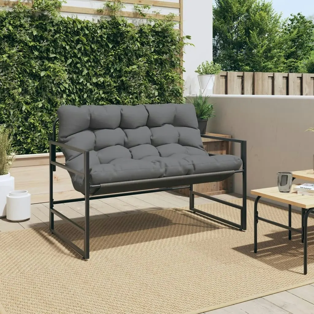 Garden Bench with Cushion Anthracite 113 m Steel 4009299