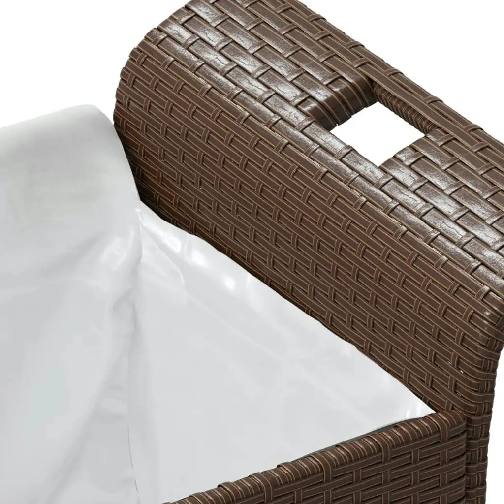 Garden Bench with Cushion Brown 116x46x57 cm Poly Rattan 363416