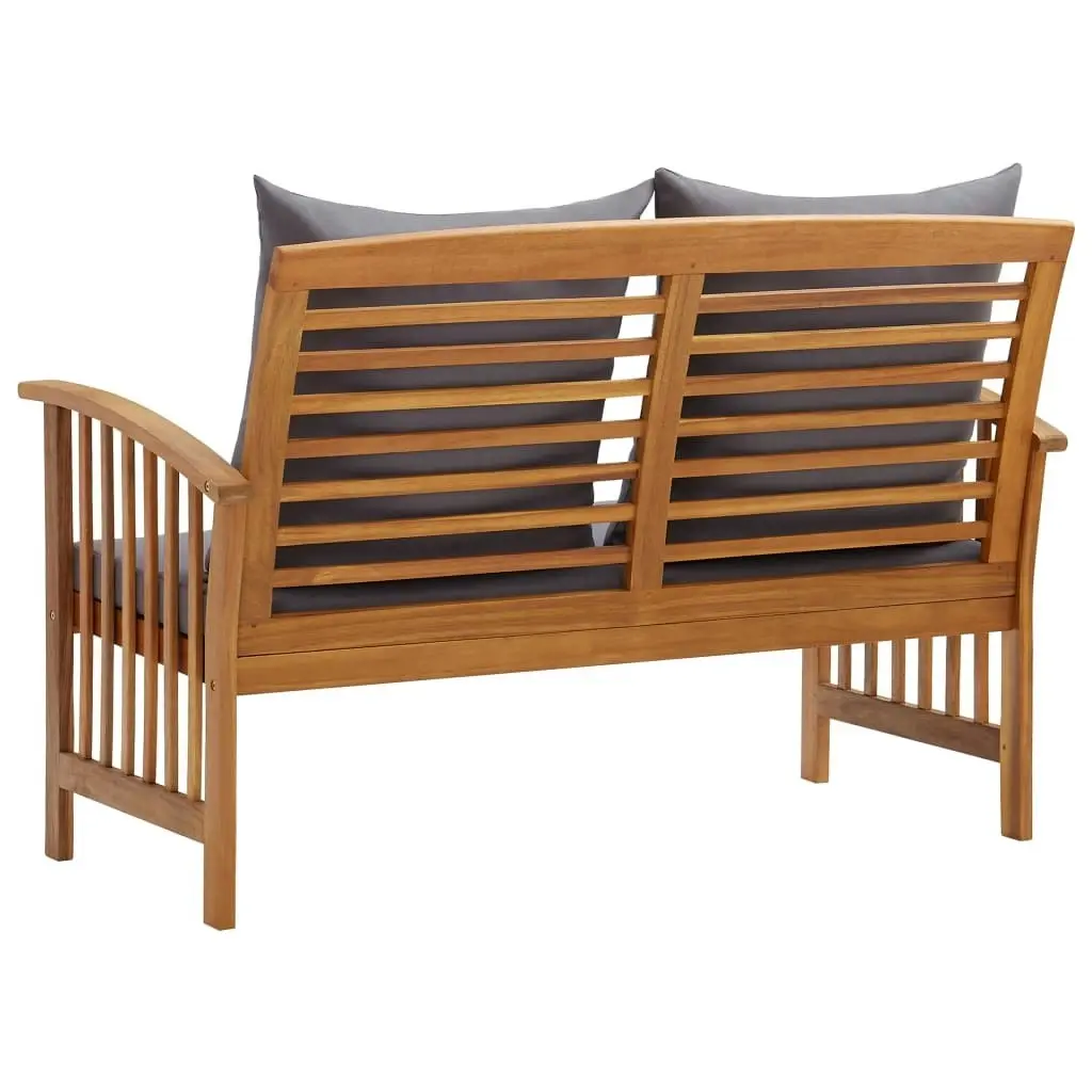 Garden Bench with Cushions 119 cm Solid Acacia Wood 310261