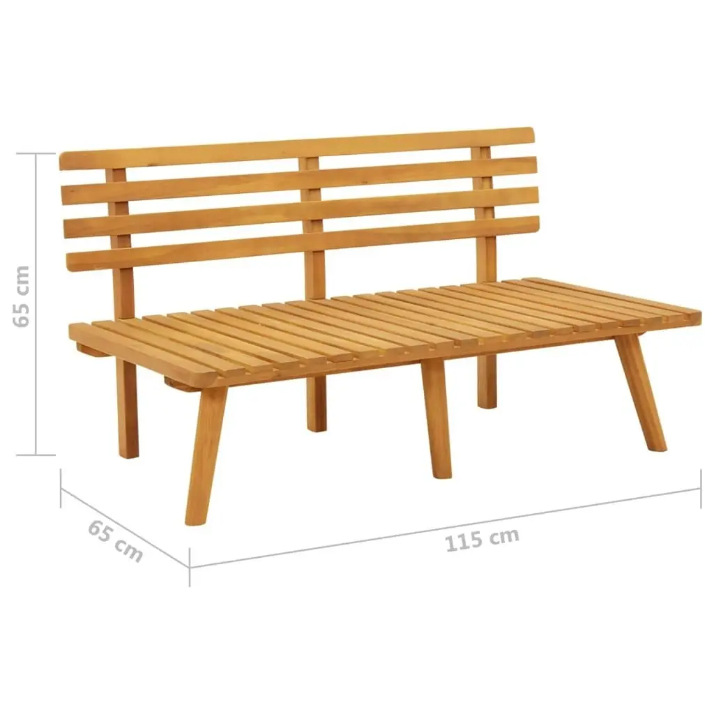 Garden Bench with Cushions 115 cm Solid Acacia Wood 46672