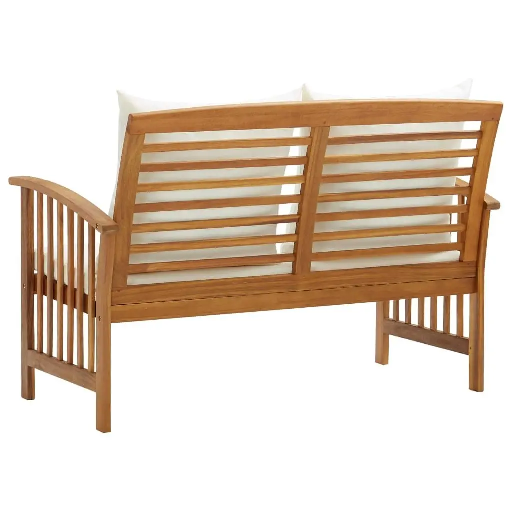 Garden Bench with Cushions 119 cm Solid Acacia Wood 310260