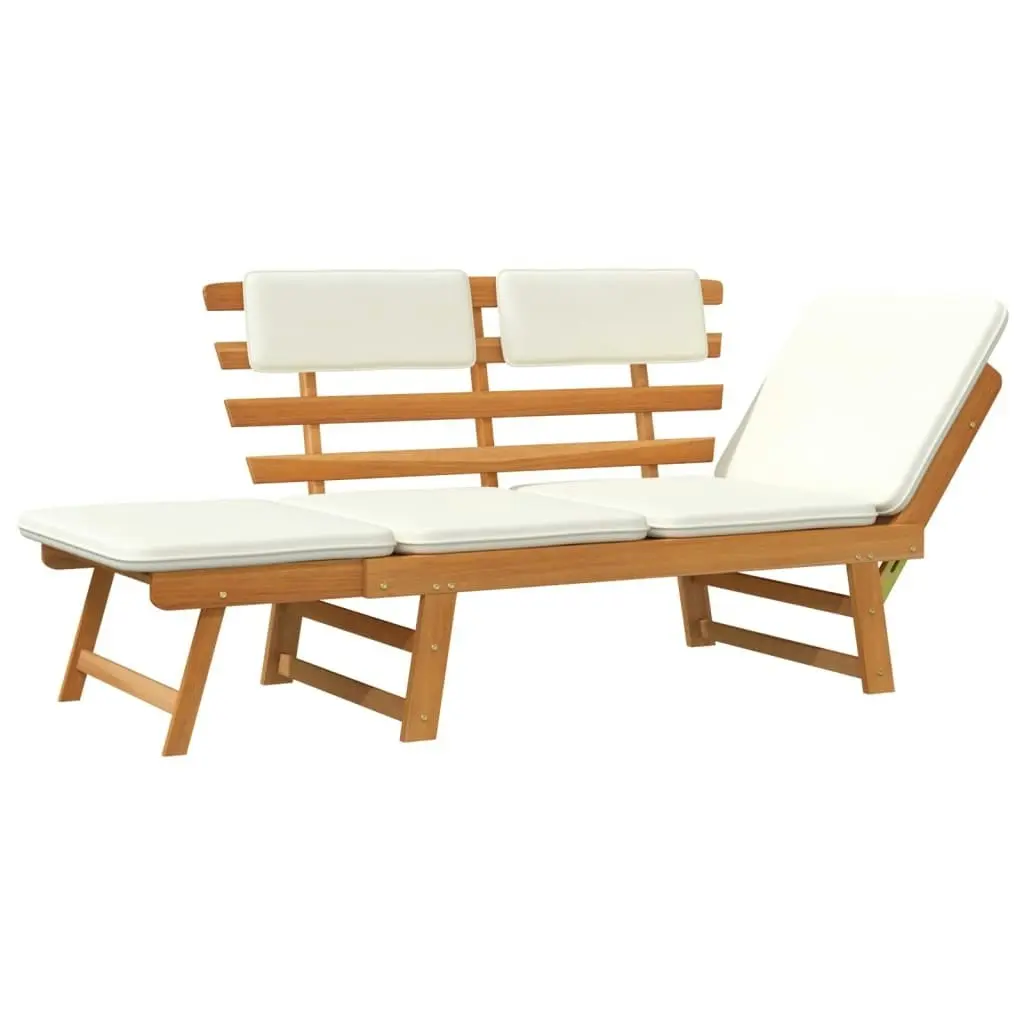 Garden Bench with Cushions 2-in-1 190 cm Solid Acacia Wood 42647