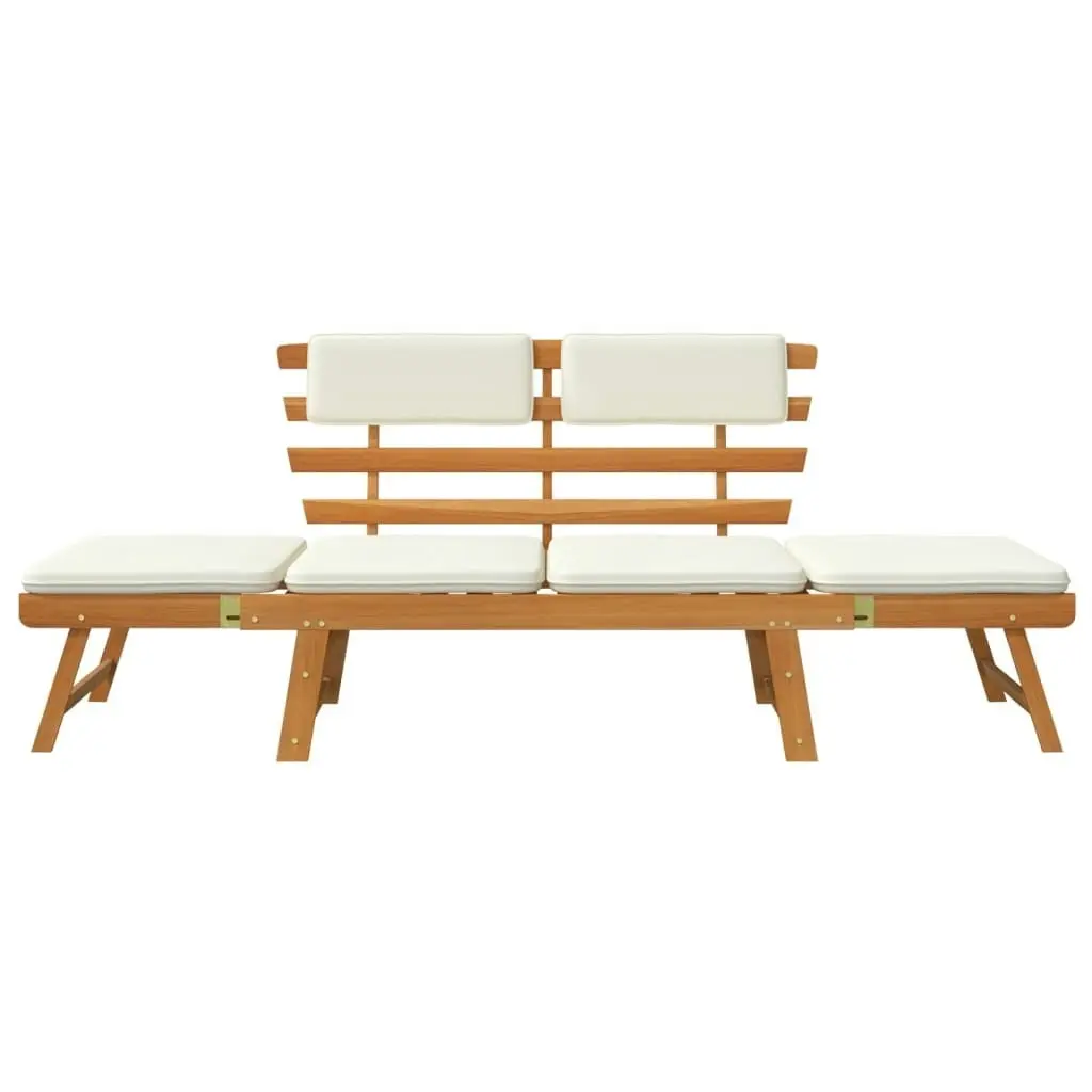 Garden Bench with Cushions 2-in-1 190 cm Solid Acacia Wood 42647