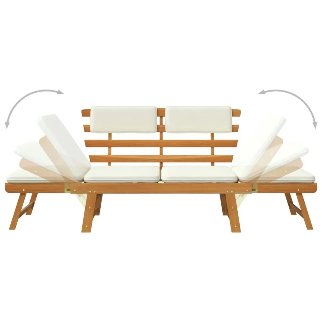 Garden Bench with Cushions 2-in-1 190 cm Solid Acacia Wood 42647