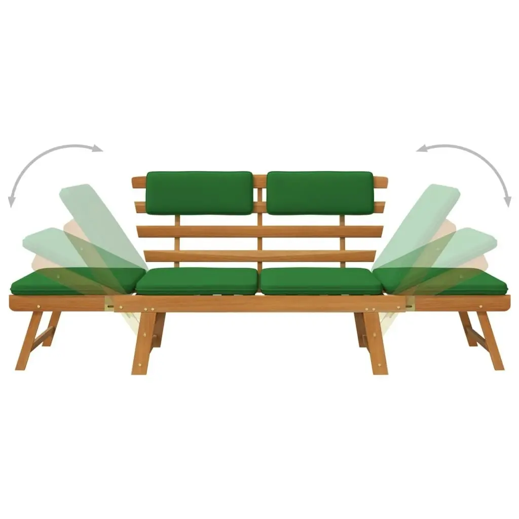 Garden Bench with Cushions 2-in-1 190 cm Solid Acacia Wood 312121