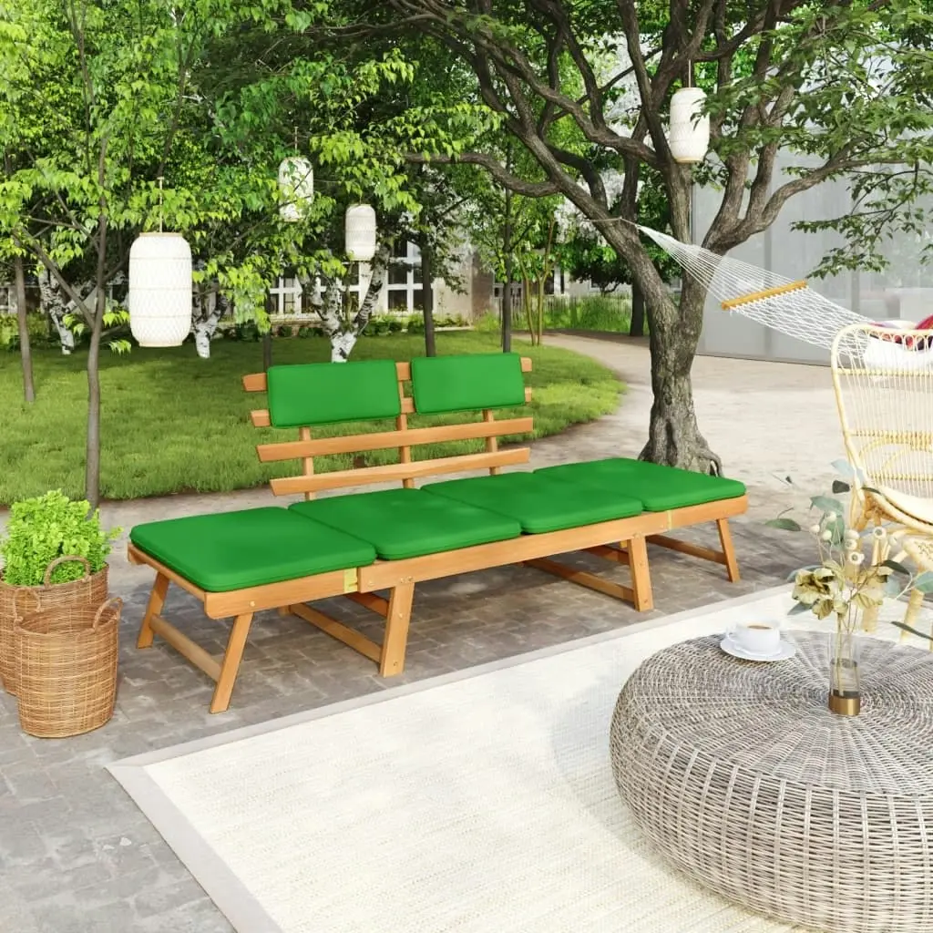 Garden Bench with Cushions 2-in-1 190 cm Solid Acacia Wood 312121