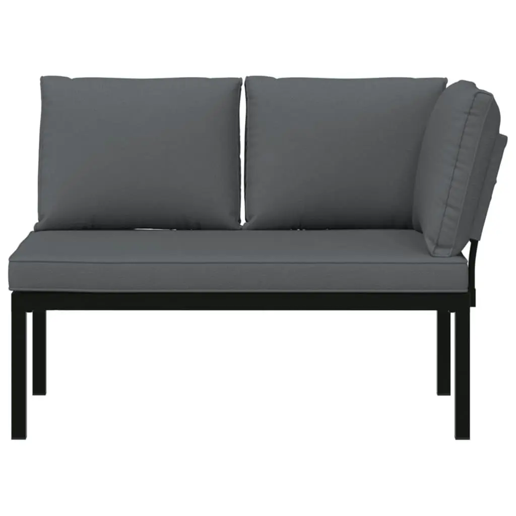 Garden Bench with Cushions Black Aluminium 4008569