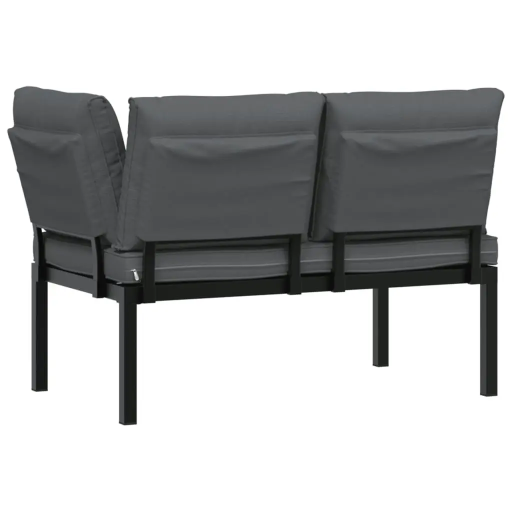 Garden Bench with Cushions Black Aluminium 4008569