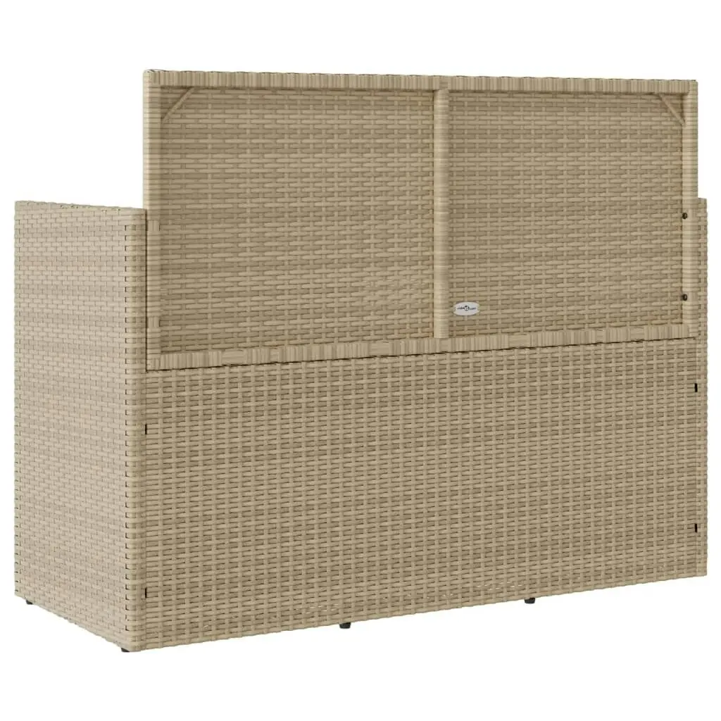 Garden Bench with Cushions Beige Poly Rattan 365765