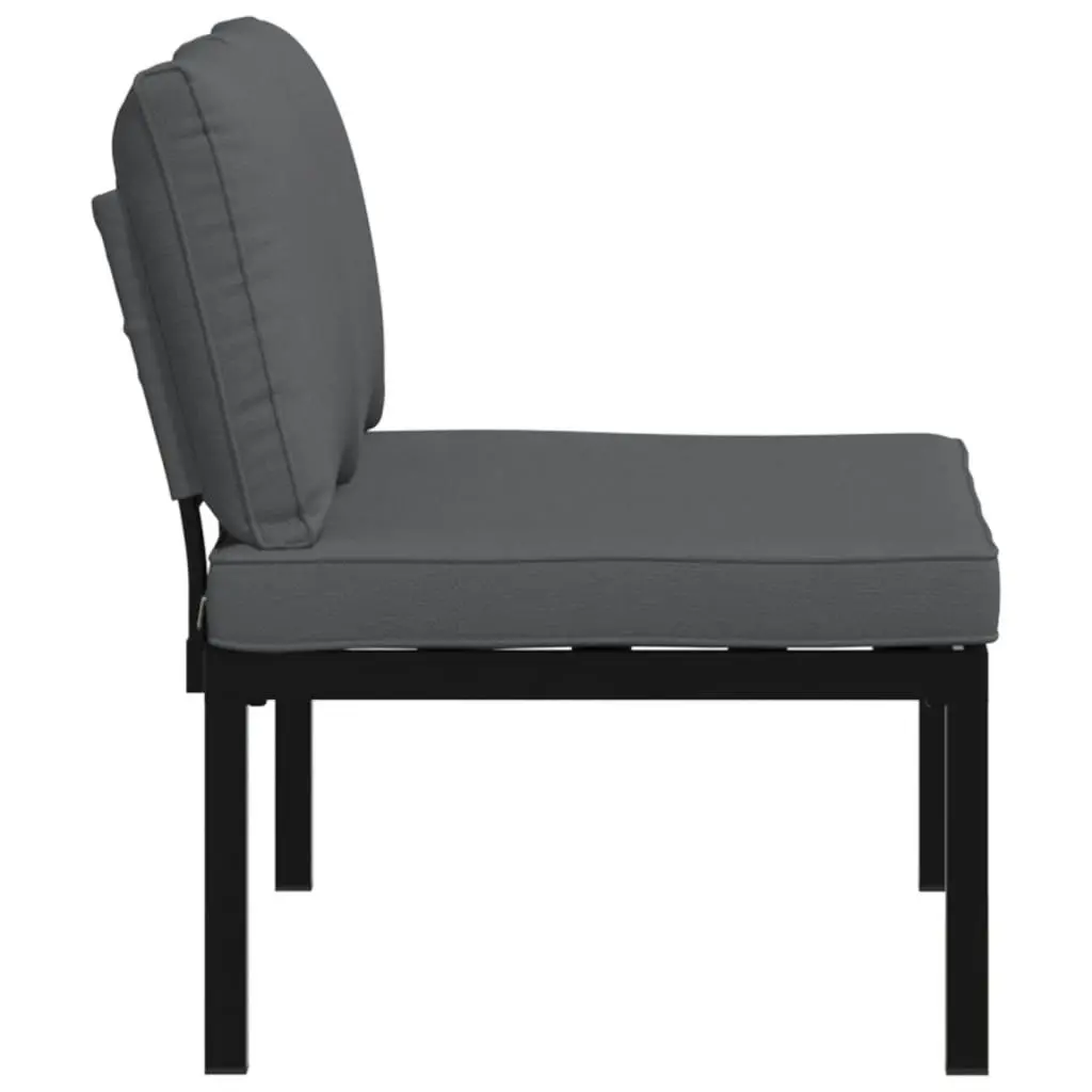 Garden Bench with Cushions Black Aluminium 4008570