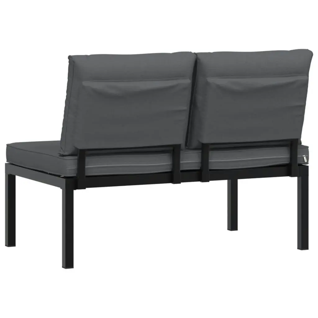 Garden Bench with Cushions Black Aluminium 4008570