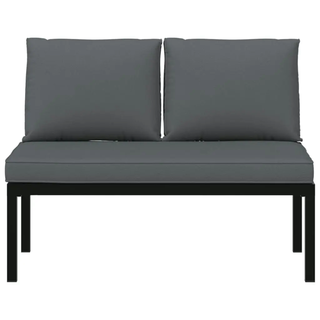 Garden Bench with Cushions Black Aluminium 4008570