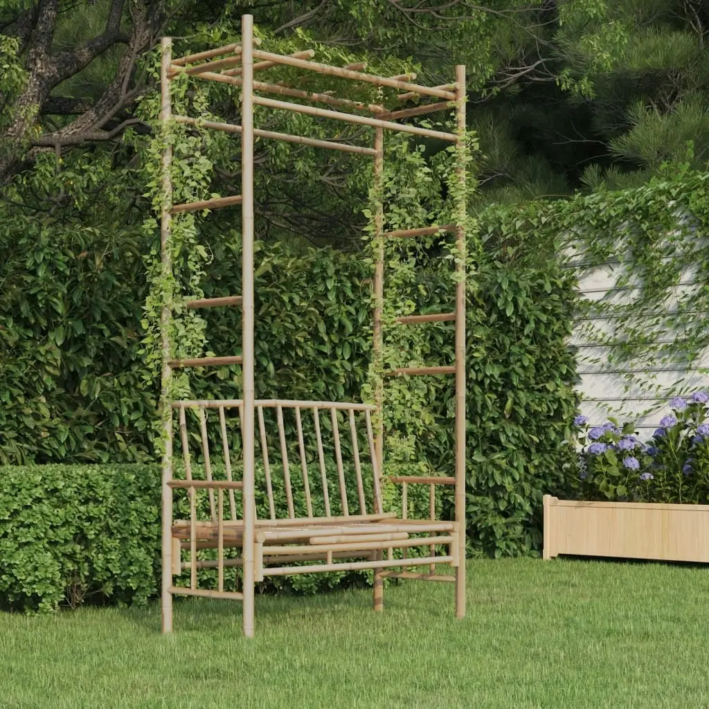 Garden Bench with Pergola 116 cm Bamboo 341742