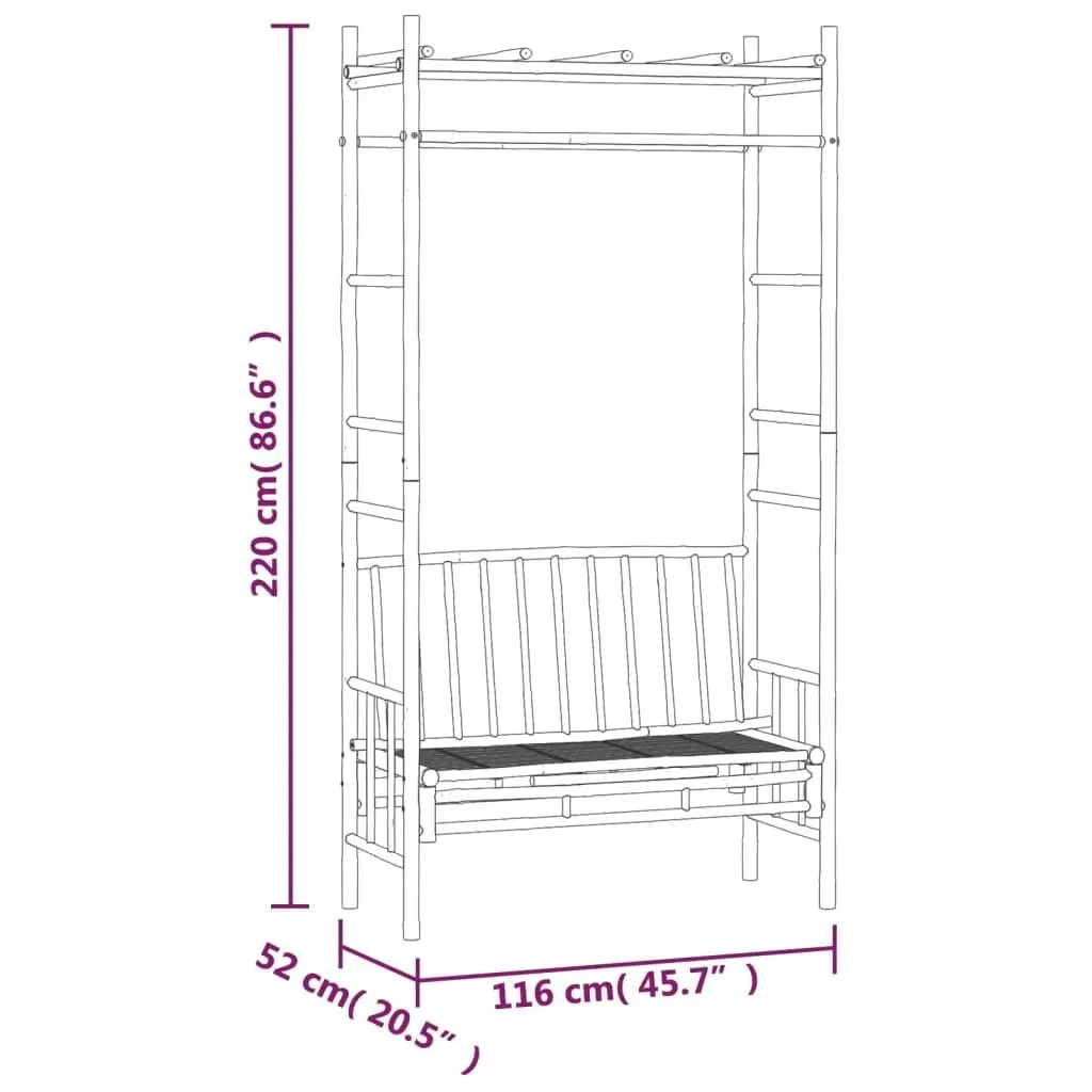 Garden Bench with Pergola 116 cm Bamboo 341742