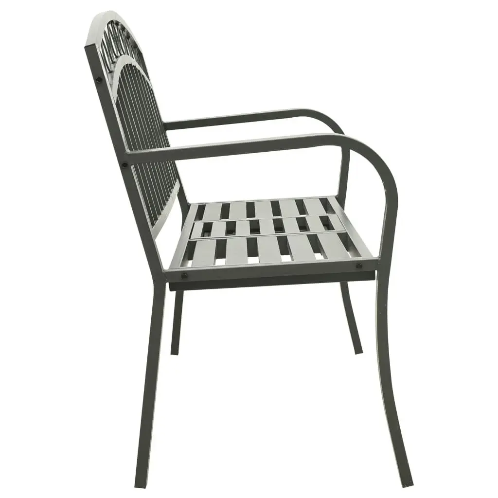 Garden Bench with Table Grey 120 cm Steel 319585