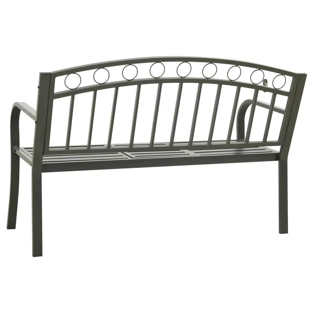 Garden Bench with Table Grey 120 cm Steel 319585