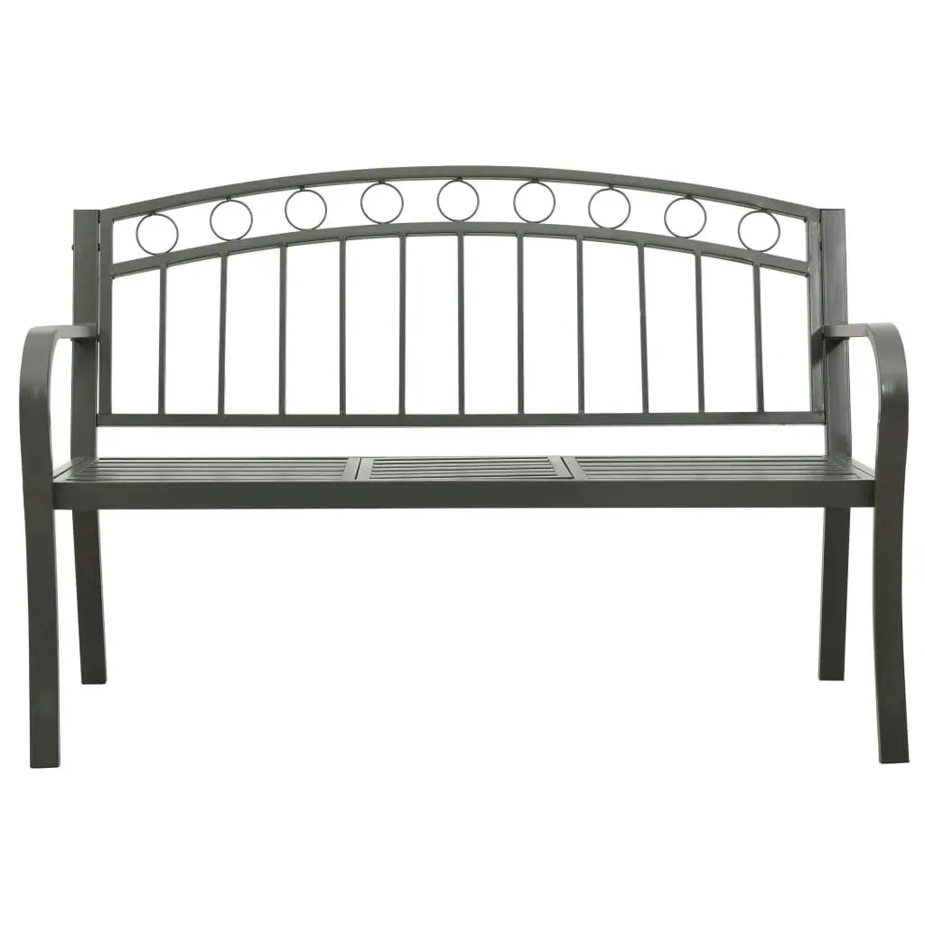 Garden Bench with Table Grey 120 cm Steel 319585