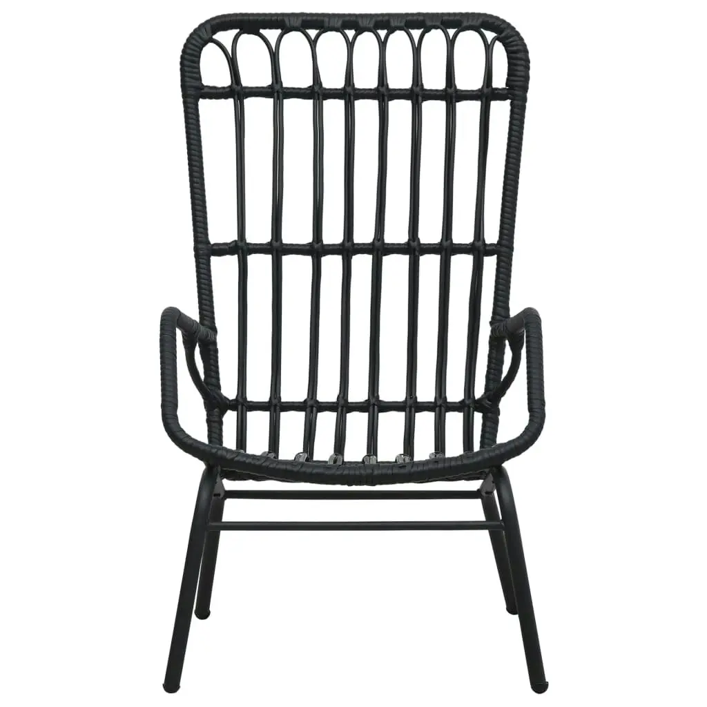 Garden Chair Poly Rattan Black 48581