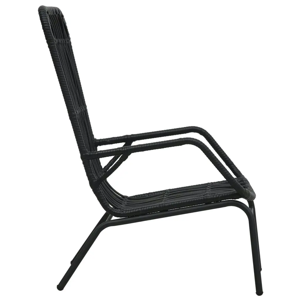 Garden Chair Poly Rattan Black 48581