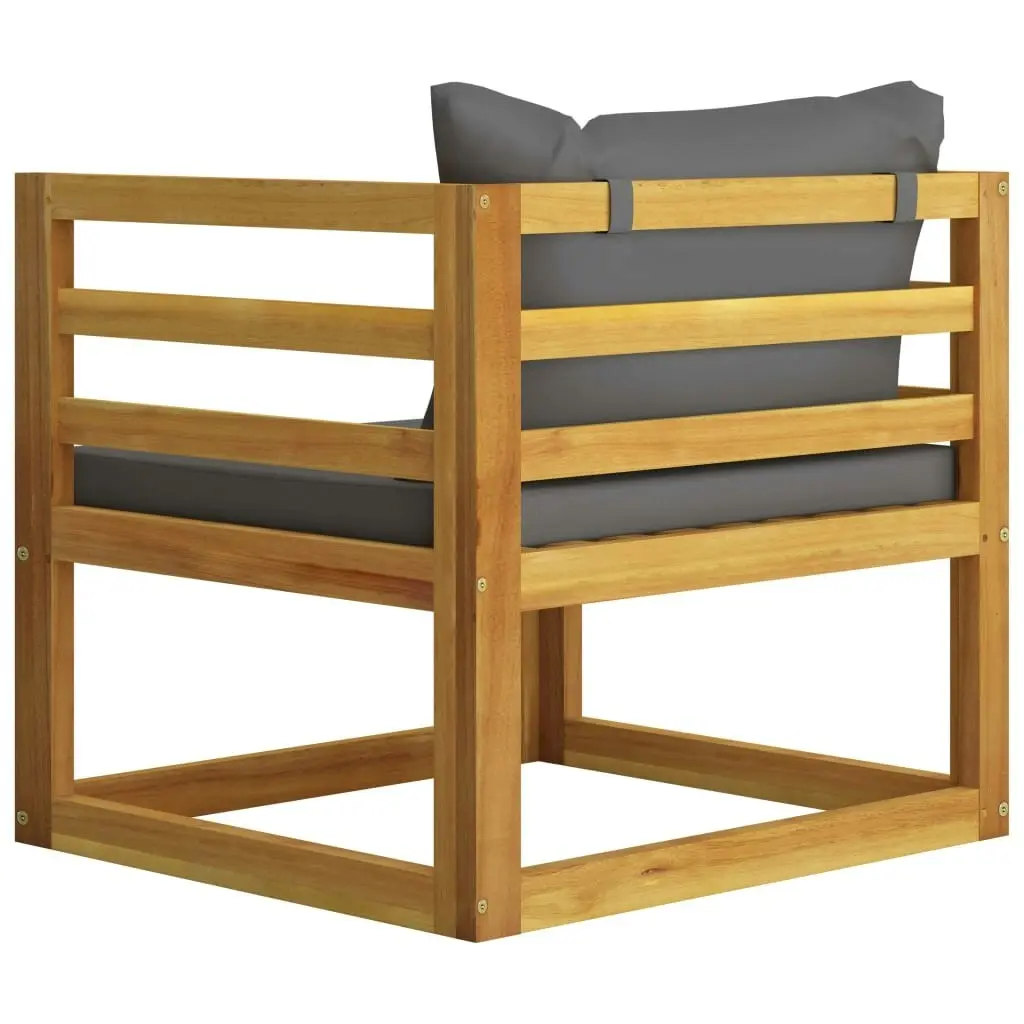 Garden Chair with Dark Grey Cushions Solid Acacia Wood 311867