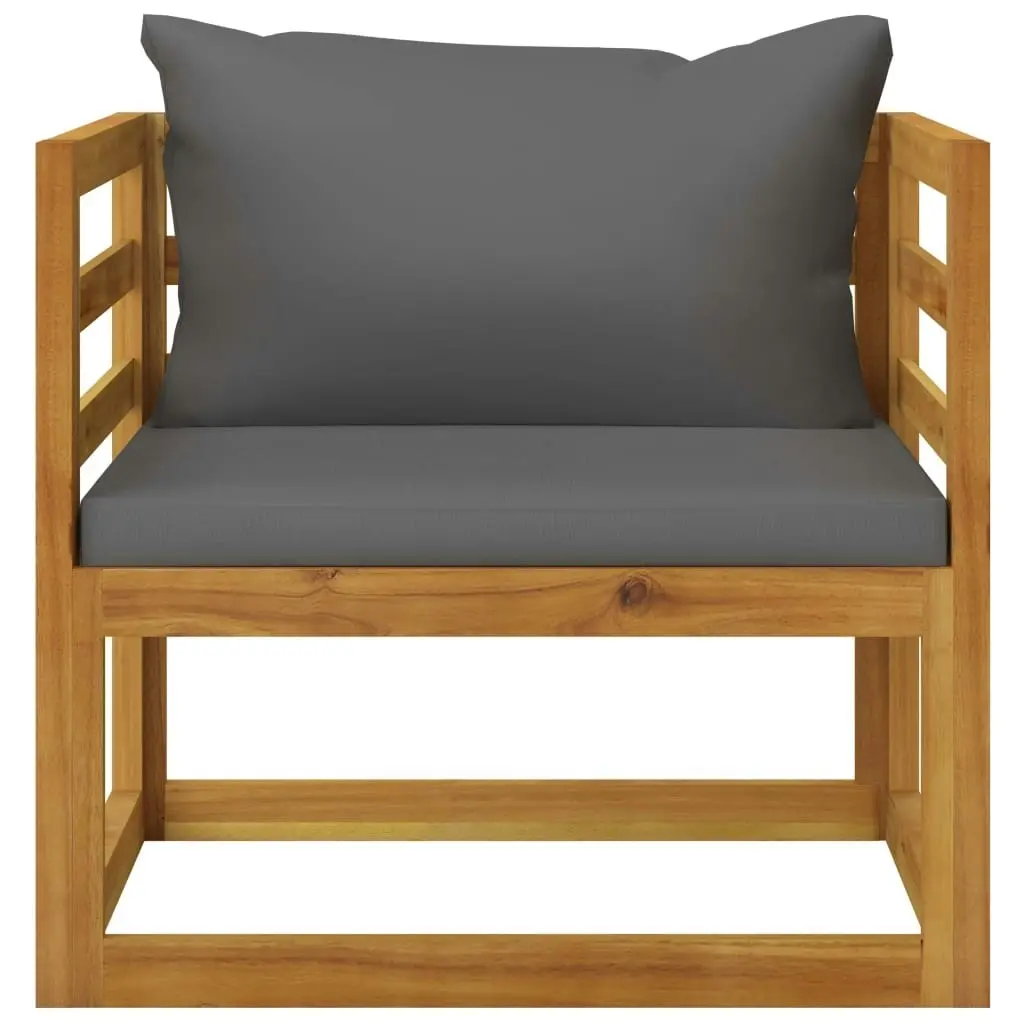 Garden Chair with Dark Grey Cushions Solid Acacia Wood 311867