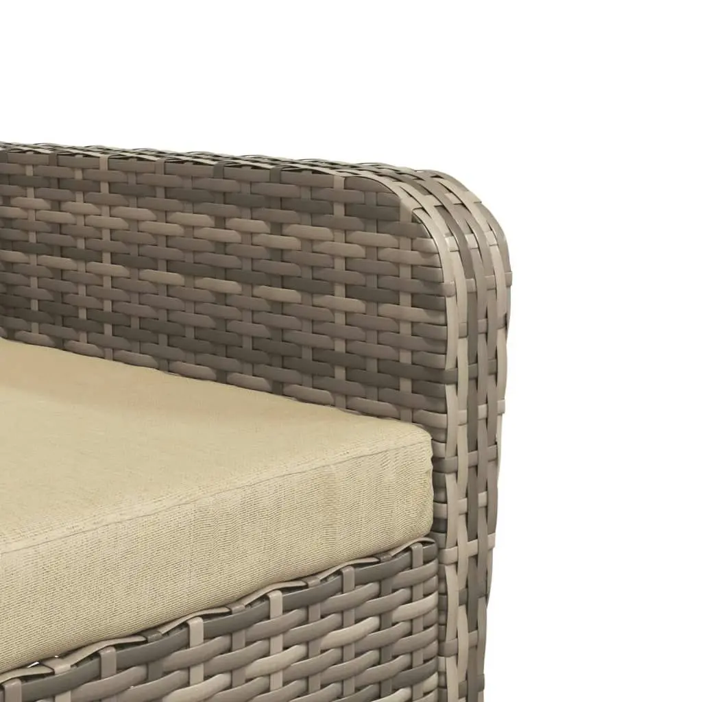 Garden Chair with Footstool Light Brown Poly Rattan 364114