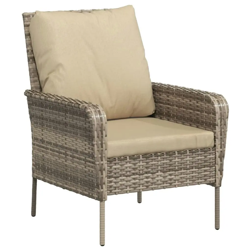 Garden Chair with Footstool Light Brown Poly Rattan 364114