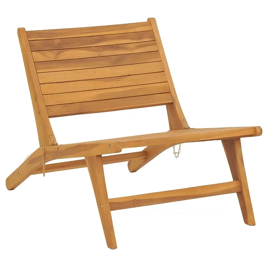 Garden Chair with Footrest Solid Teak Wood 49366