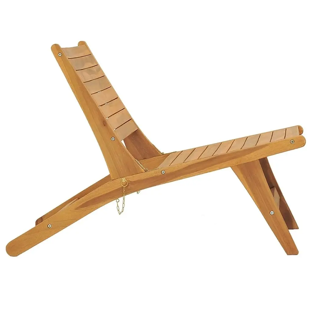 Garden Chair with Footrest Solid Teak Wood 49366