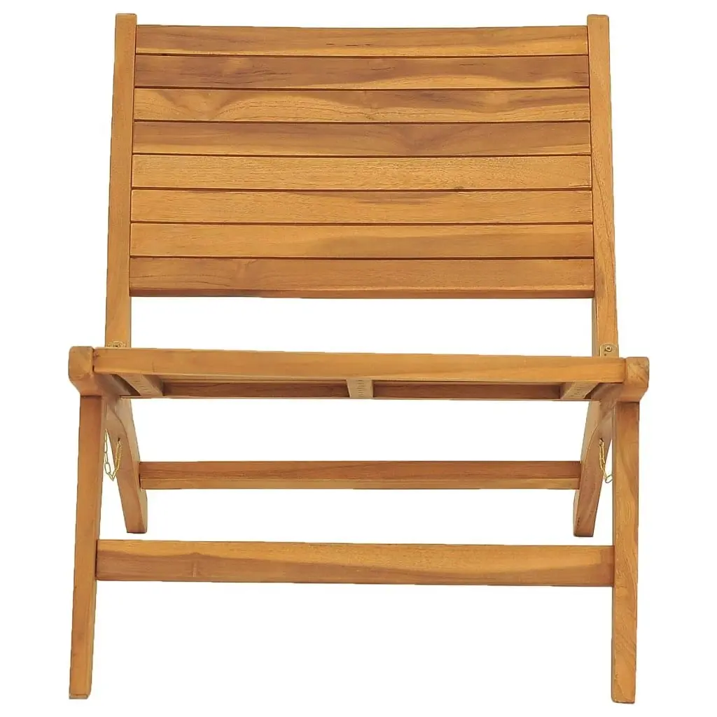 Garden Chair with Footrest Solid Teak Wood 49366