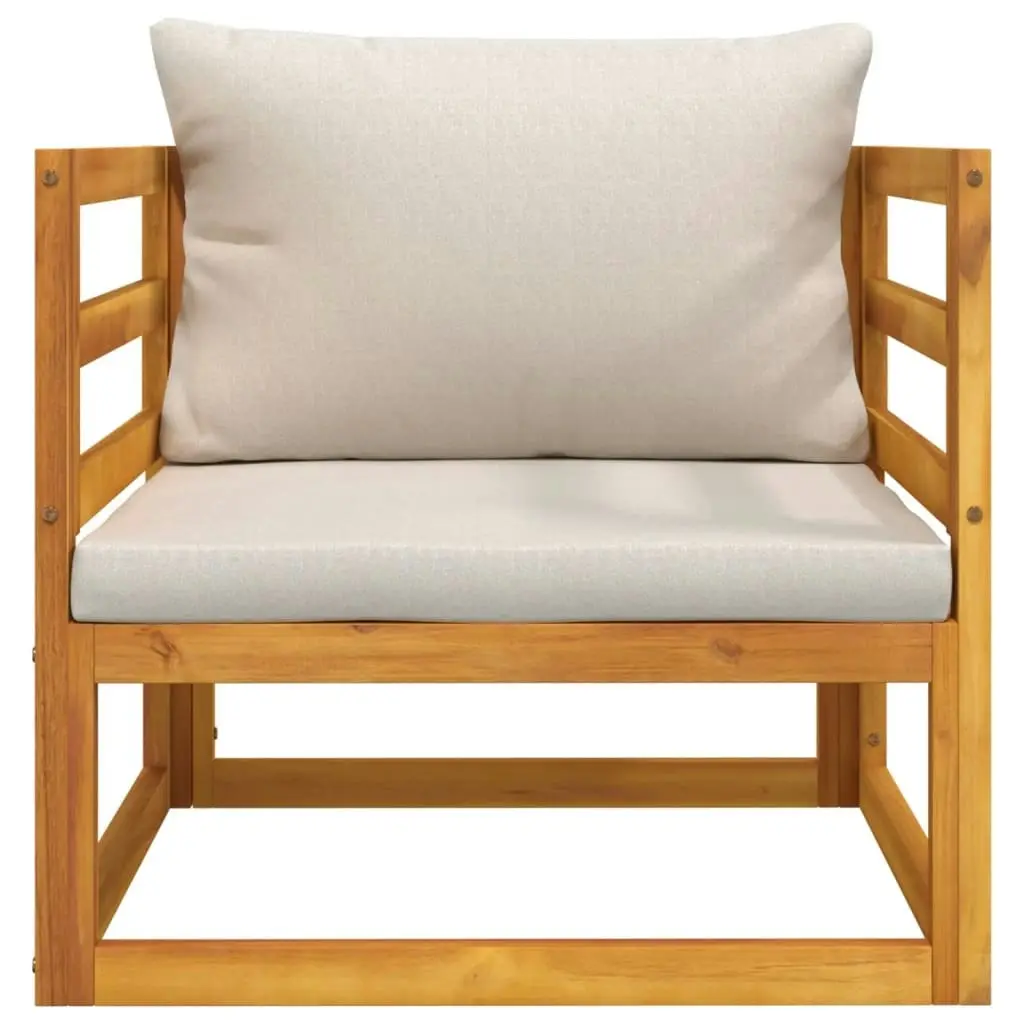 Garden Chair with Light Grey Cushions Solid Wood Acacia 360015