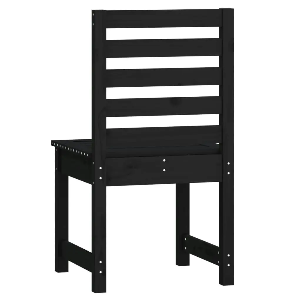 Garden Chairs 2 pcs Black 50x48x91.5 cm Solid Wood Pine 824029