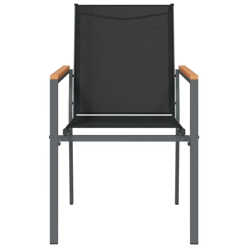 Garden Chairs 2 pcs Black 55x61.5x90 cm Textilene and Steel 364099